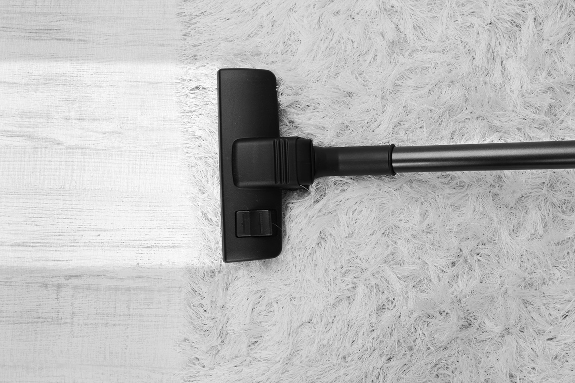 Vacuum Cleaner on Carpet Top View